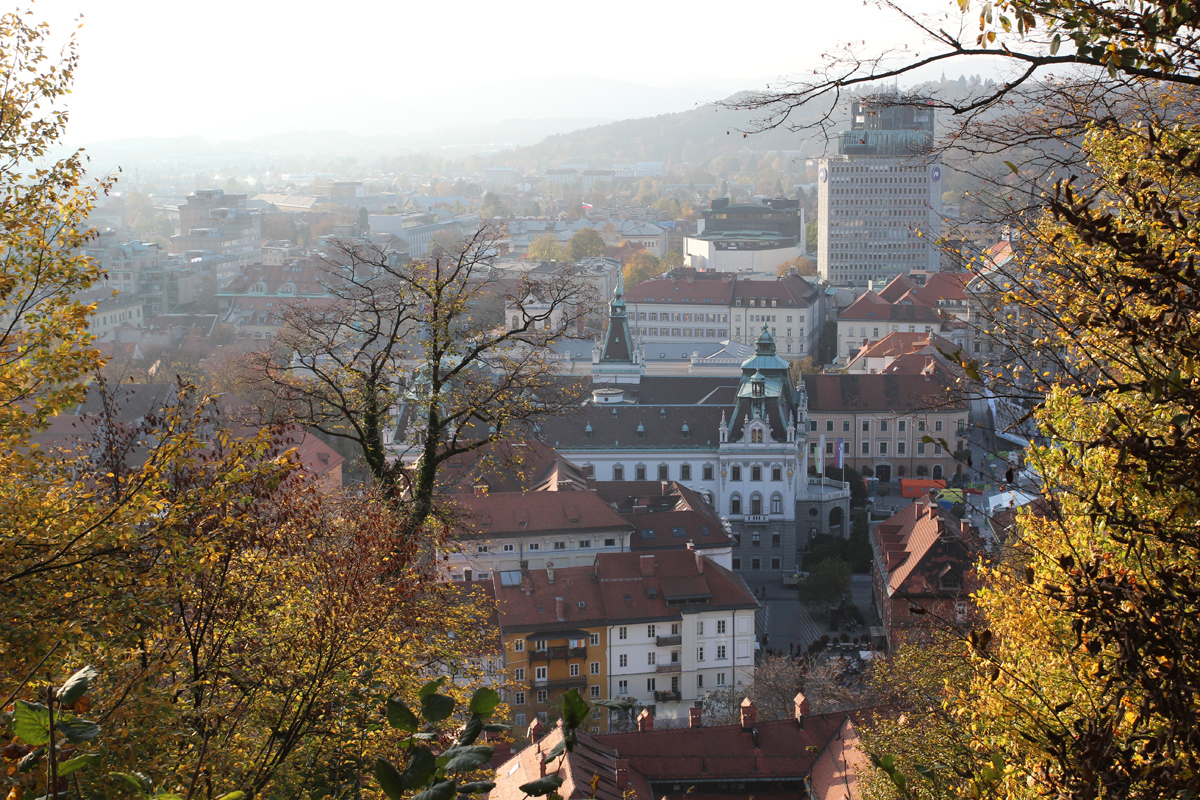 Blick von der Burg in die Innenstadt Ljubljanas