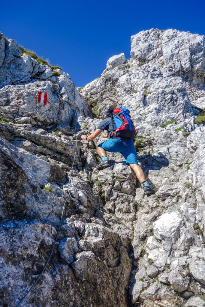 Kletterstellen am Gipfelaufbau