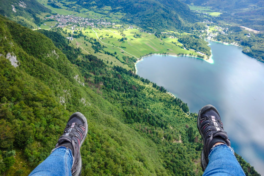 Paragliden über dem Bohinjsko Jezero