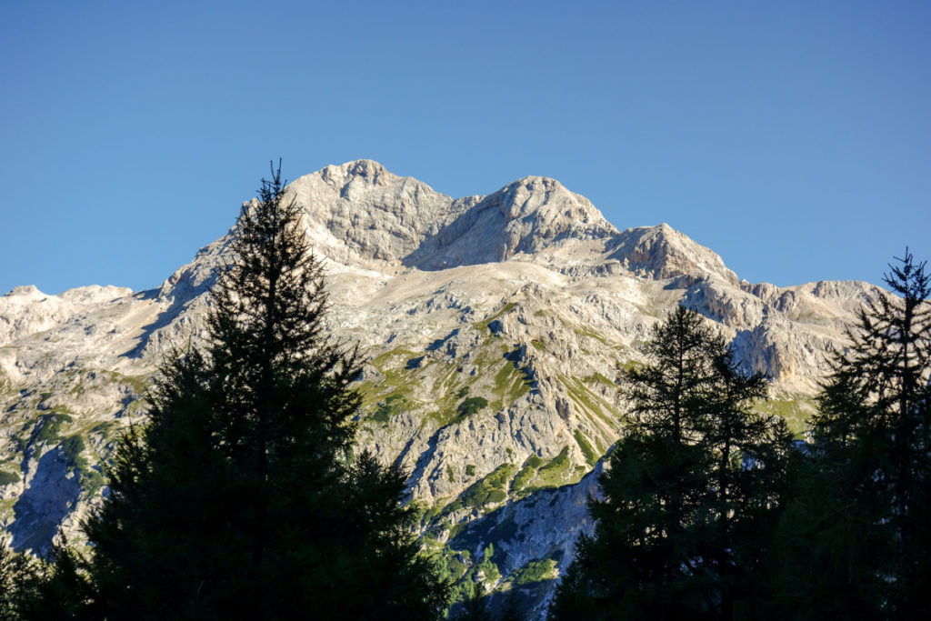 Erster Blick auf den Triglav