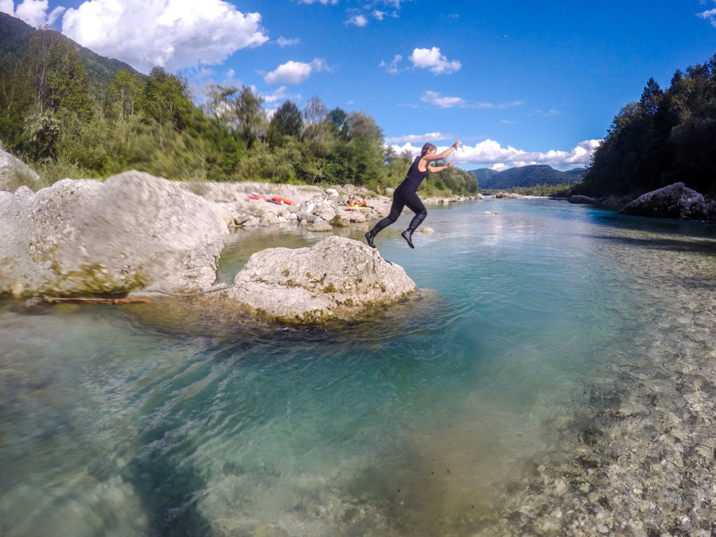 Baden in der Soča