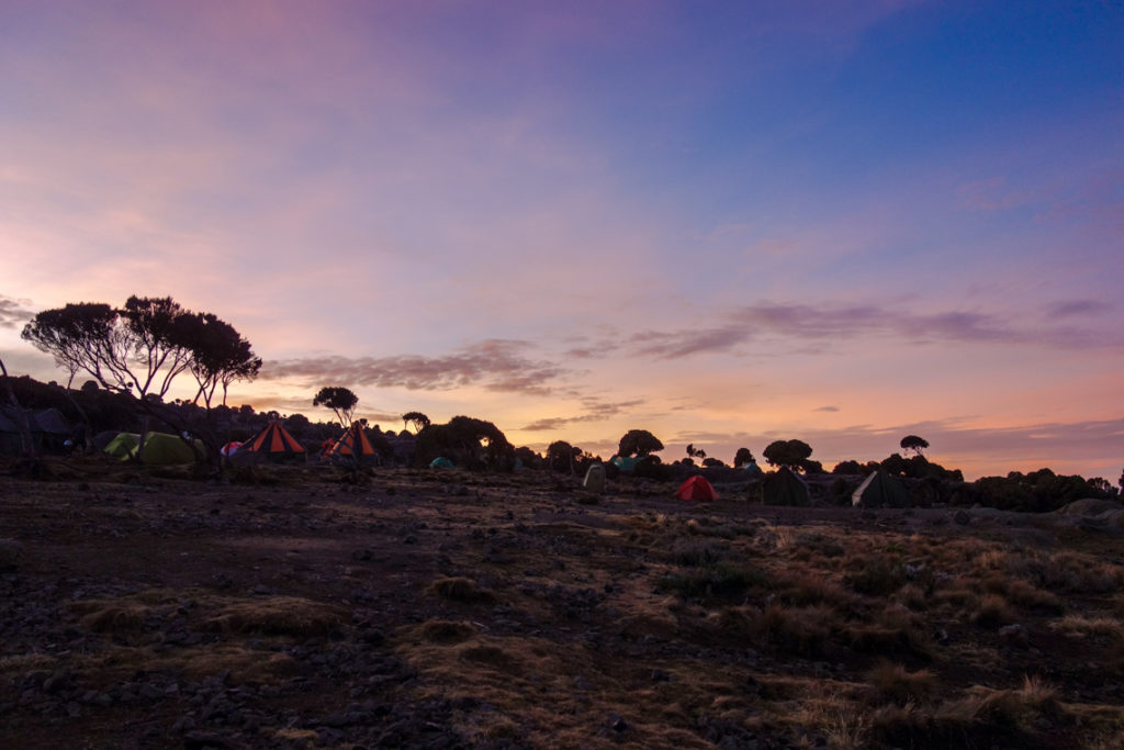 Sonnenuntergang am Shira Plateau