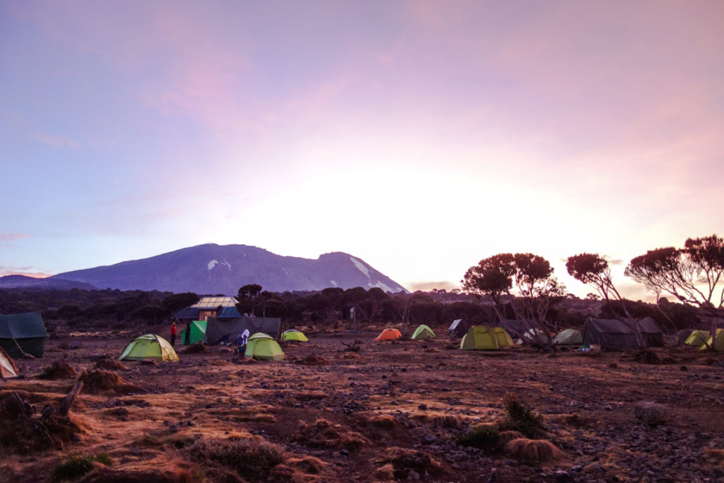 Sonnenuntergang am Shira Plateau