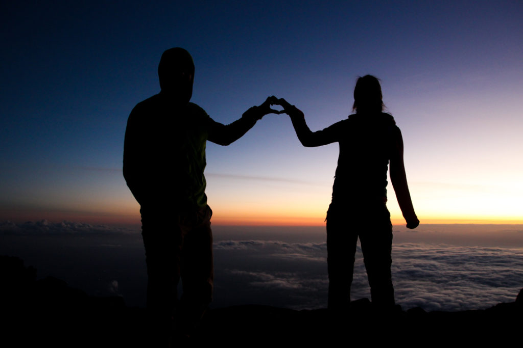 Sonnenuntergang hinter dem Meru