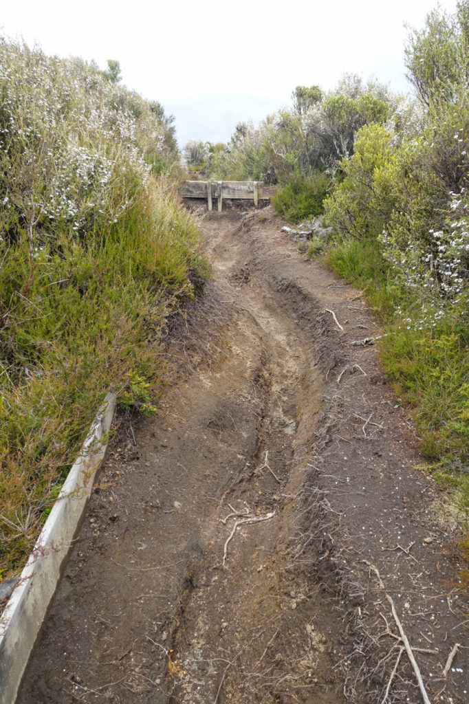 Ausgewaschener Weg nach Whakapapa