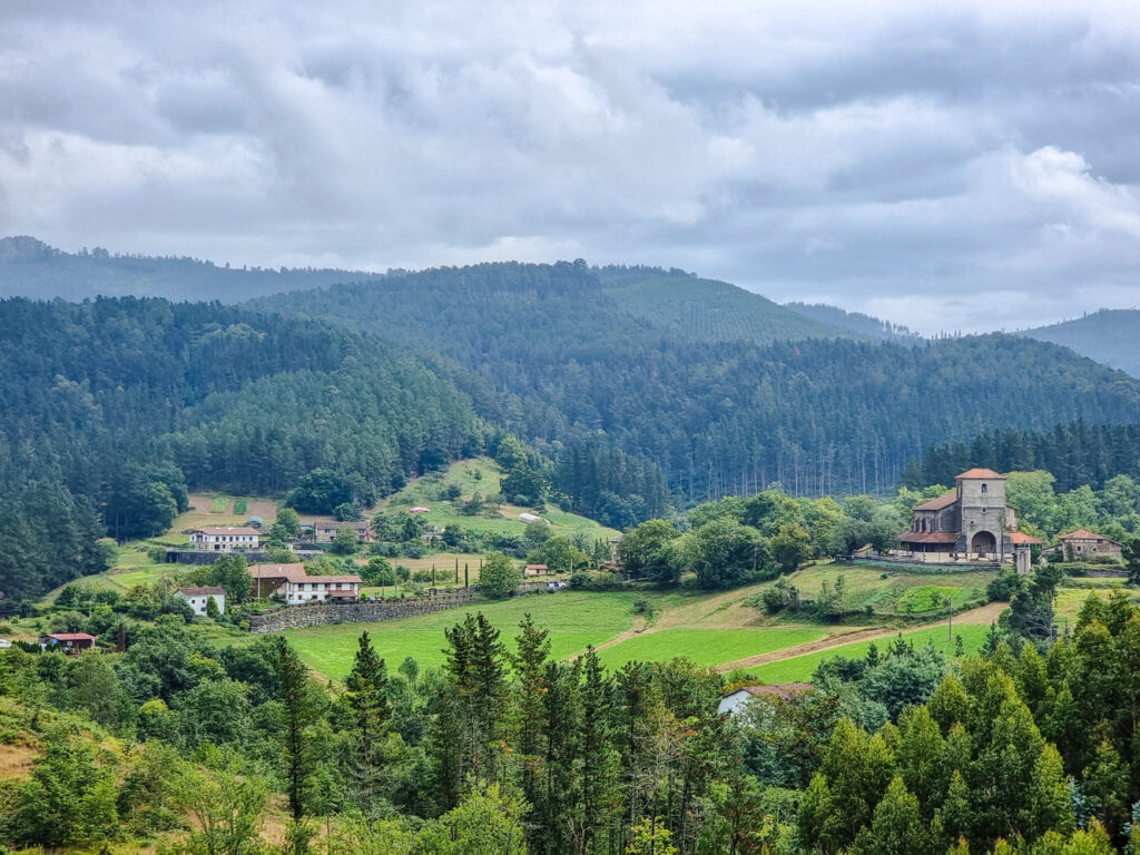 Aussicht auf grüne Hügel