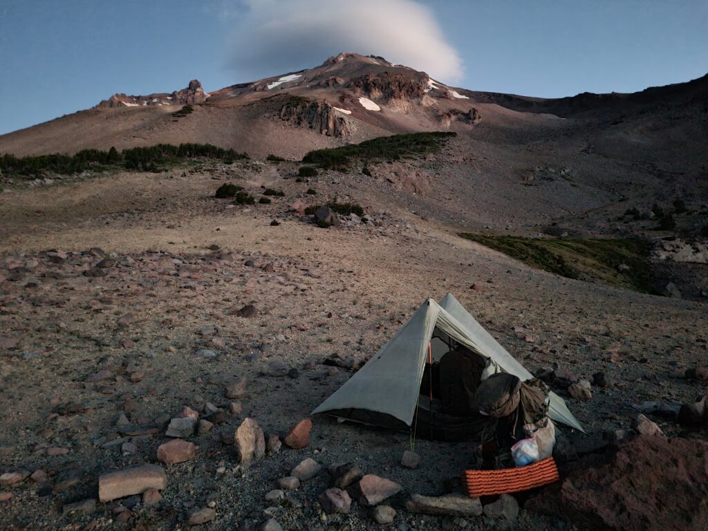 Zeltplatz am Mount Shasta