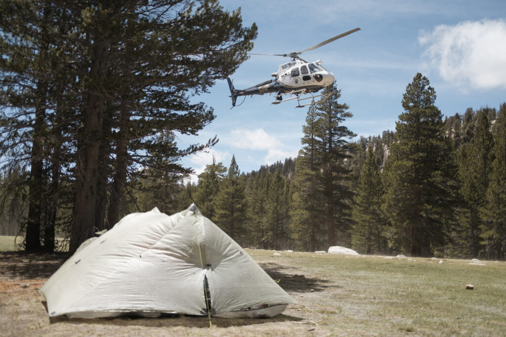 Mein Zpacks Duplex hält auch dem Helikopterwind stand