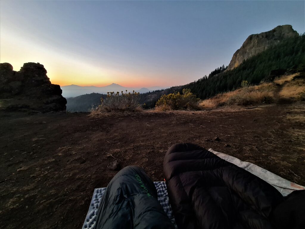 Sonnenaufgang von unseren Schlafsäcken aus