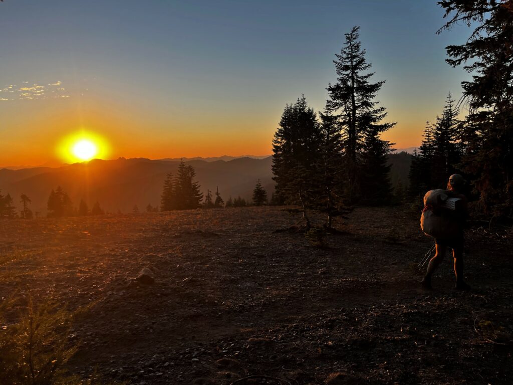 Sonnenuntergang an PCT Tag 127