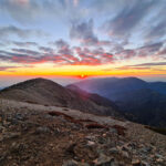 Sonnenuntergang am Gipfel von Mount Baldy