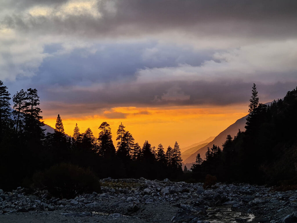 Sonnenuntergang hinter der Mill Creek