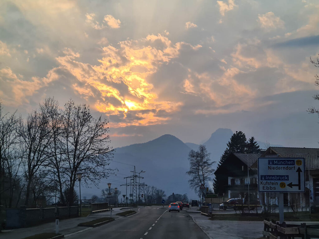 Sonnenuntergang auf dem Nachhauseweg
