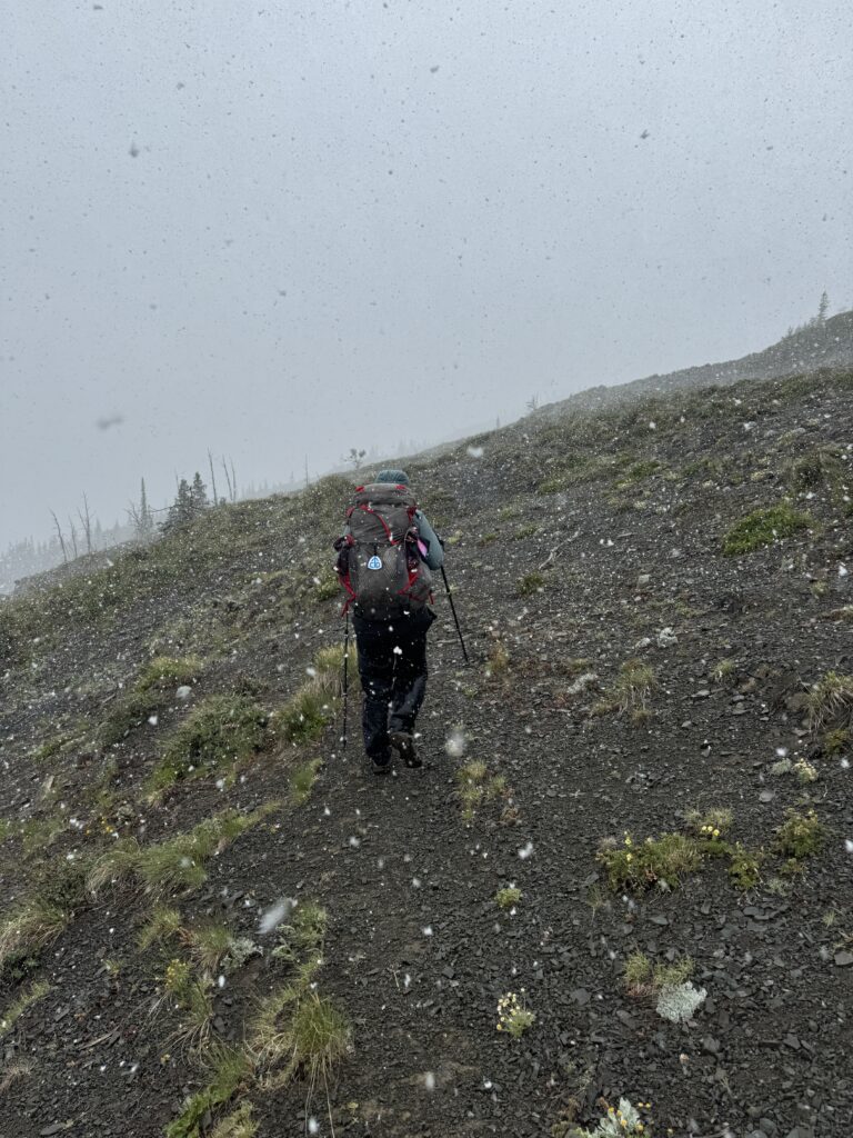 Aufstieg im Schneegestöber