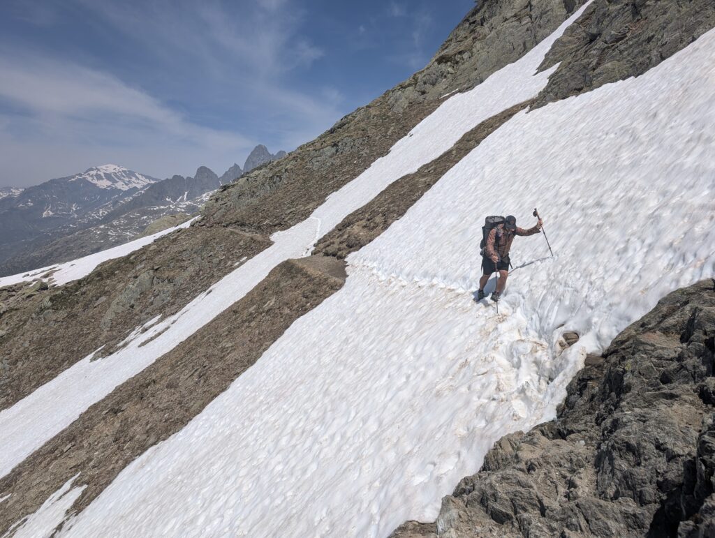 Schneefelder auf dem Weg zum Brévent