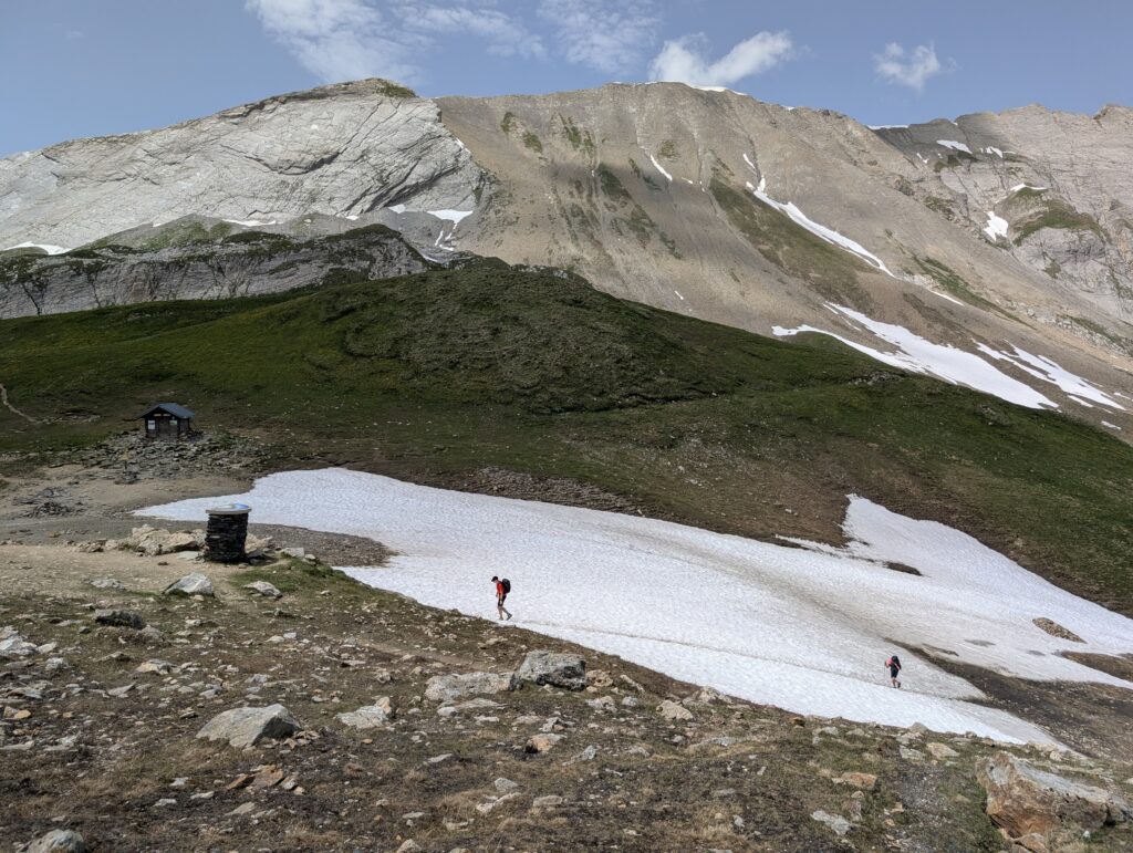 Schneefeld vor Col du Bonhomme