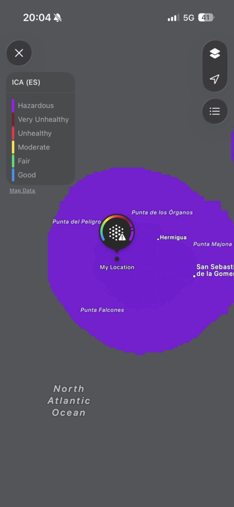 Schlechte Luftqualität auf La Gomera wegen des Calimas