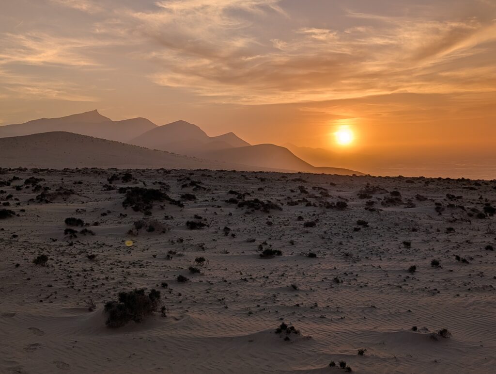 Sonnenuntergang über El Jable