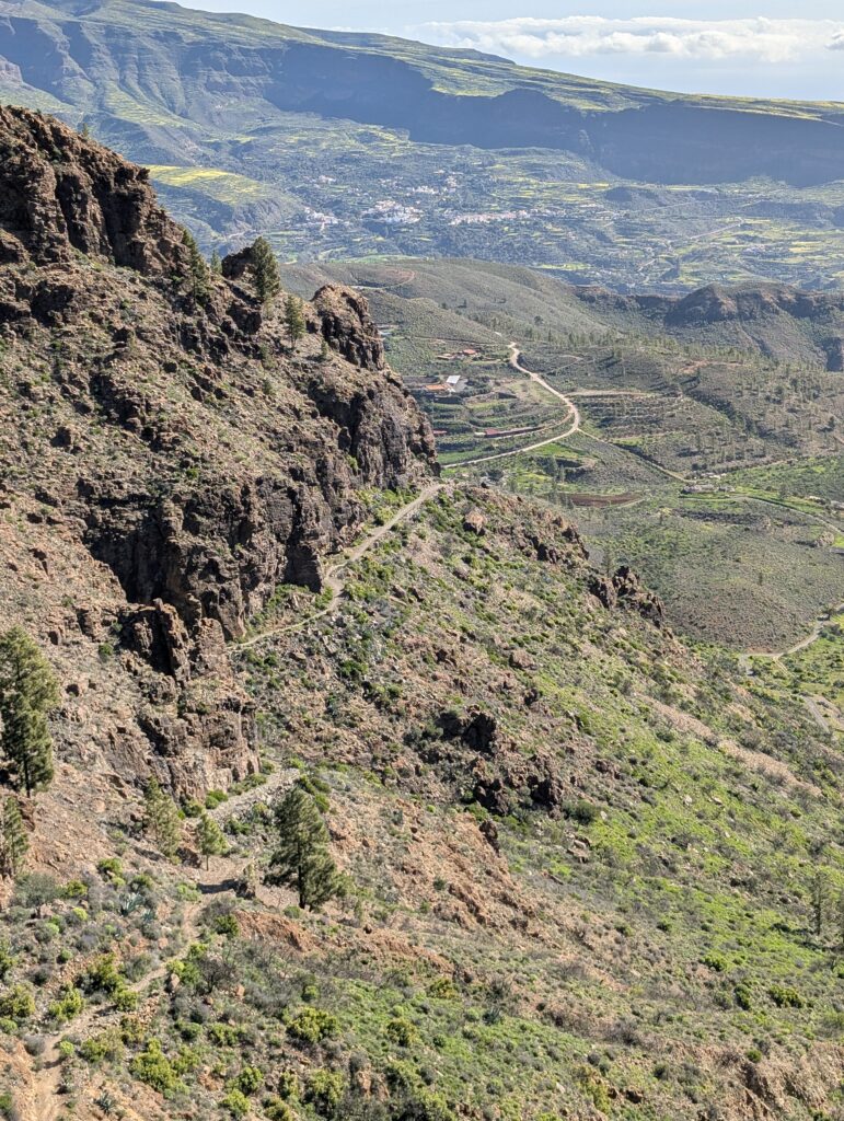 Blick vom Degollada de la Manzanilla nach Tunte