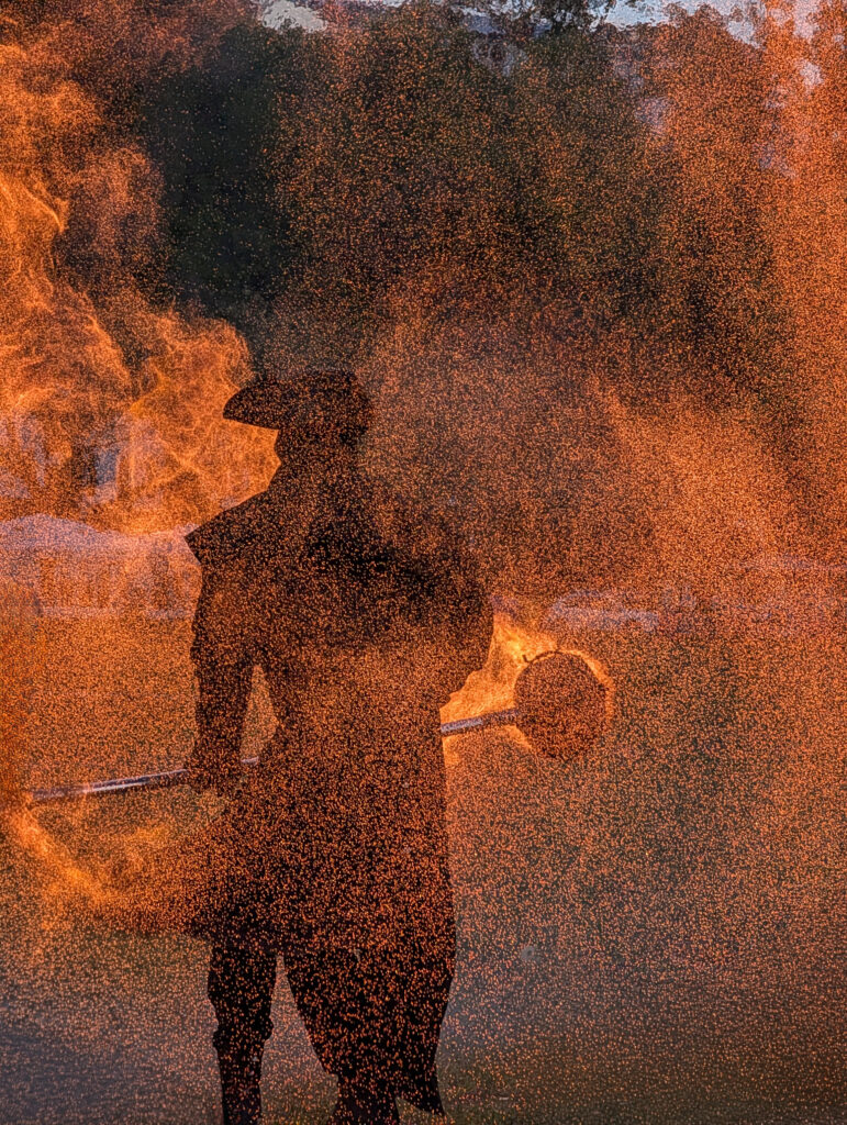 Feuershow am Abend