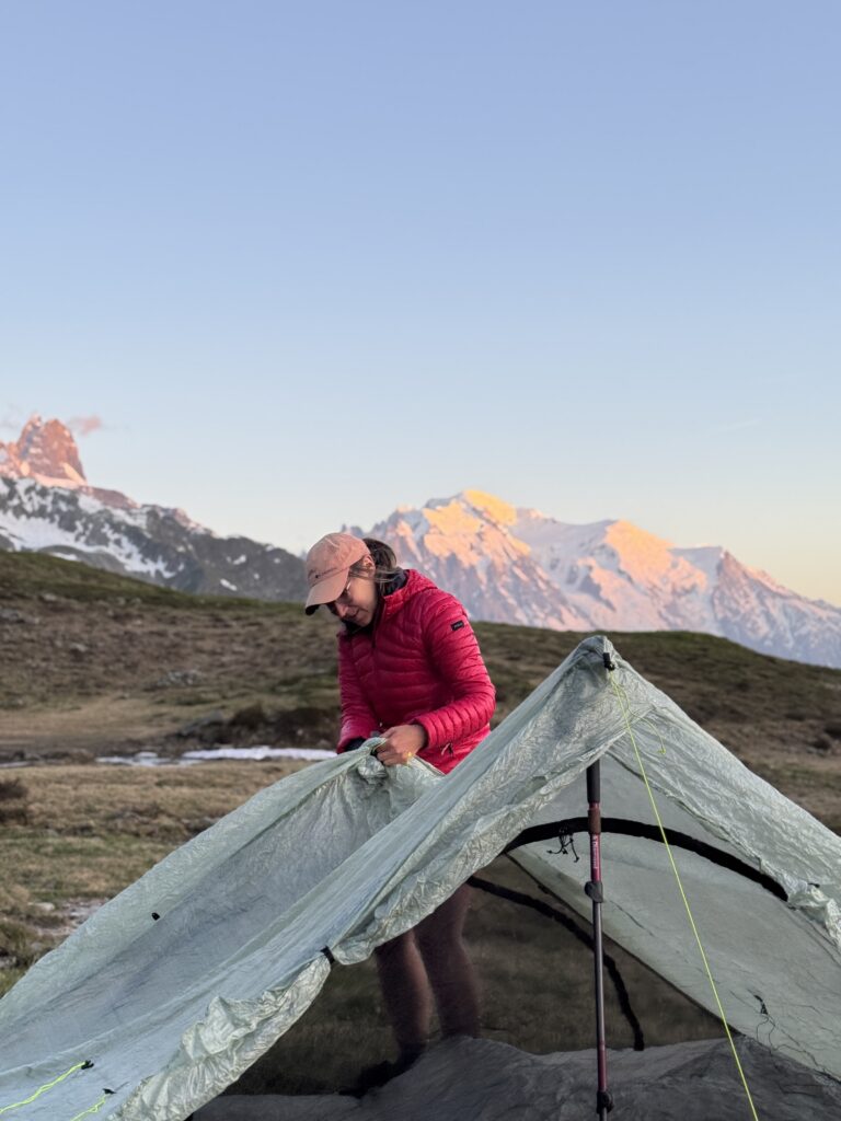 Zeltplatz mit Blick auf Mont Blanc
