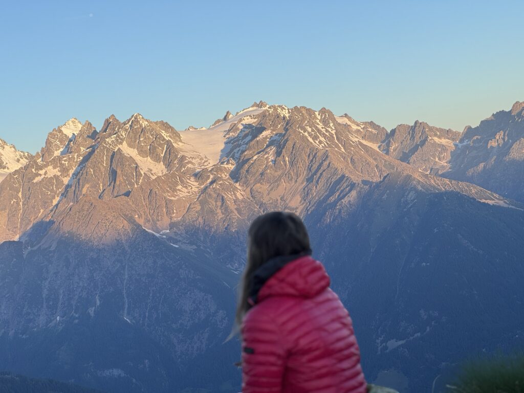 Morgendlicher Blick auf das Mont Blanc Massiv