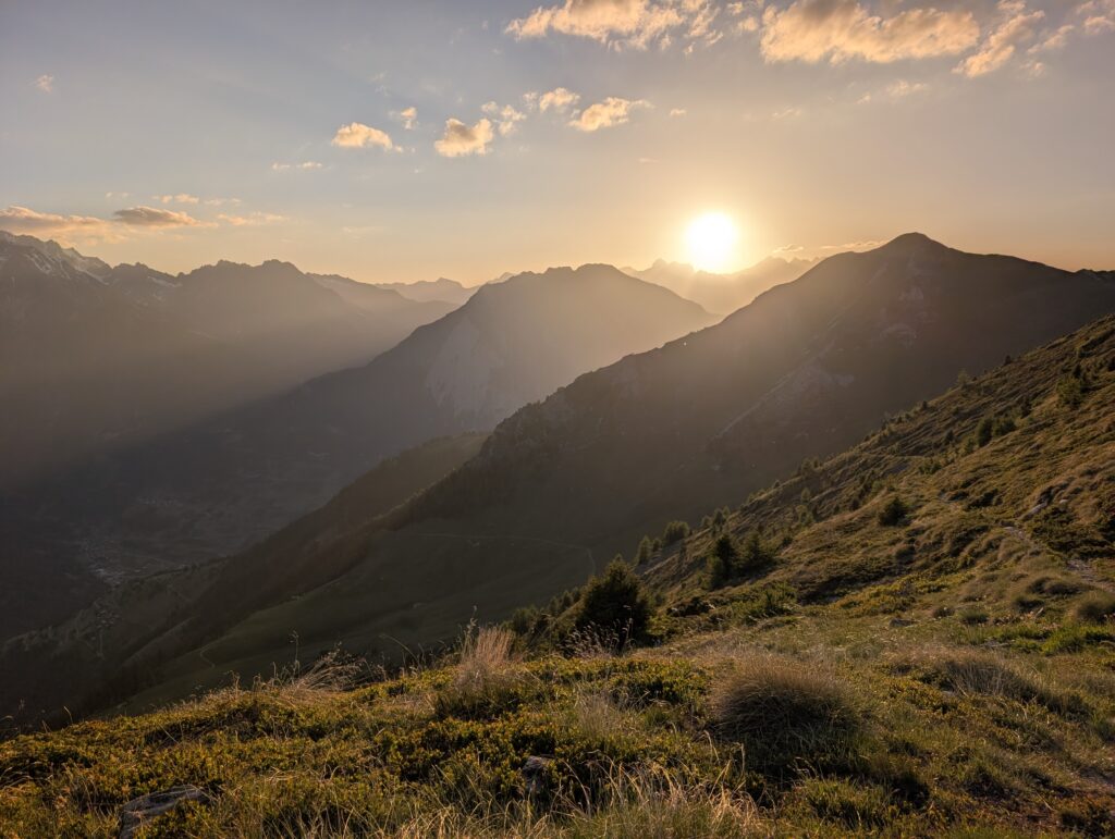 Sonnenuntergang am Mont Brûlé